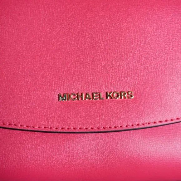 Michael Kors Ellis Medium Flap Messenger Shoulder Leather Bag Electric Pink - Picture 12 of 12